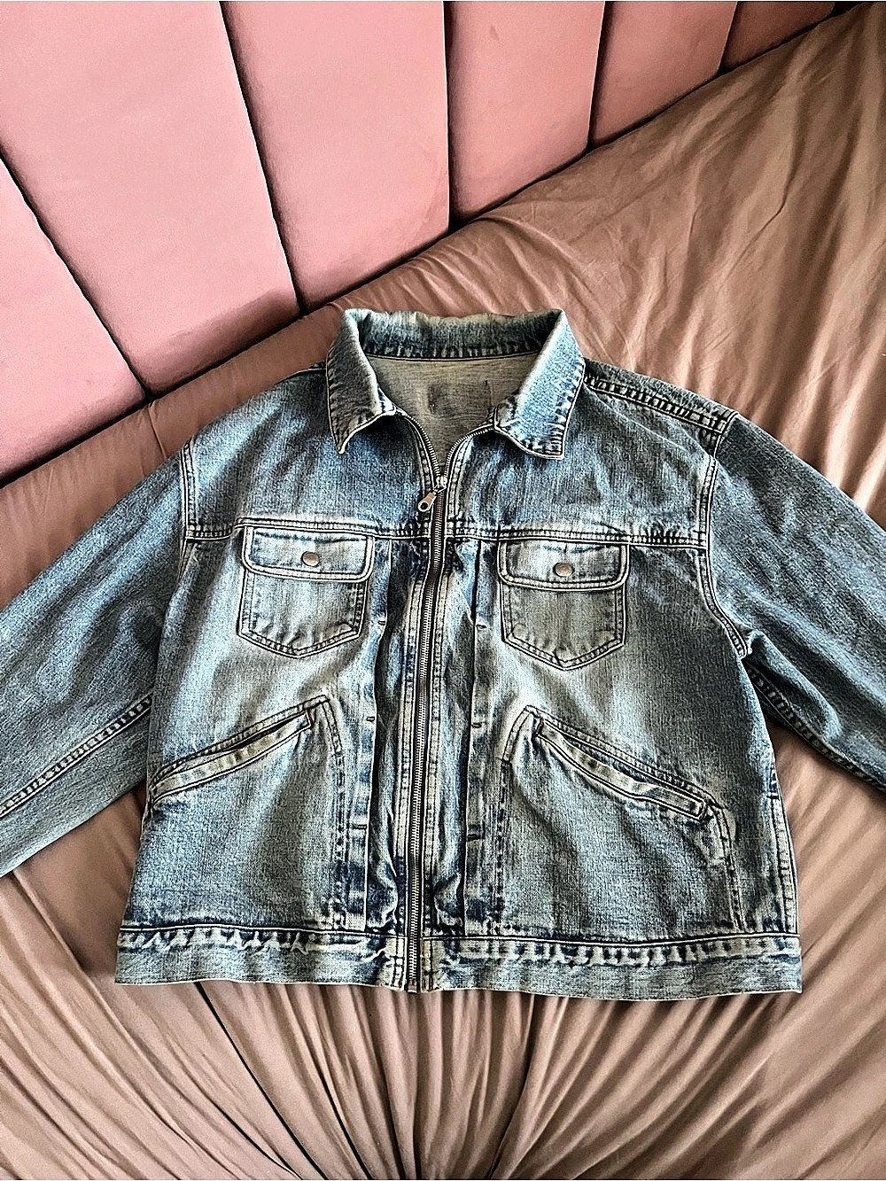 DKNY Blue Denim Jacket with Zipper